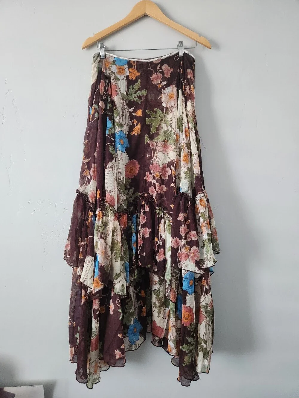NWT Free People Palermo Villa Chiffon Maxi Skirt